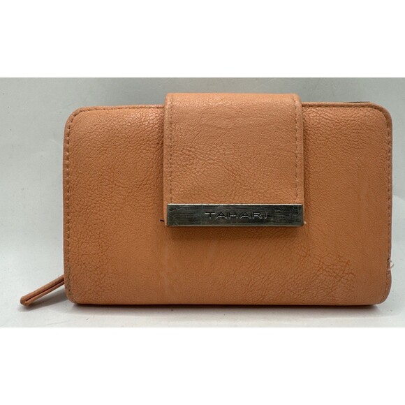Tahari Tab Indexer Peach Orange Sherbet Wallet Organizer Women's - Picture 1 of 5